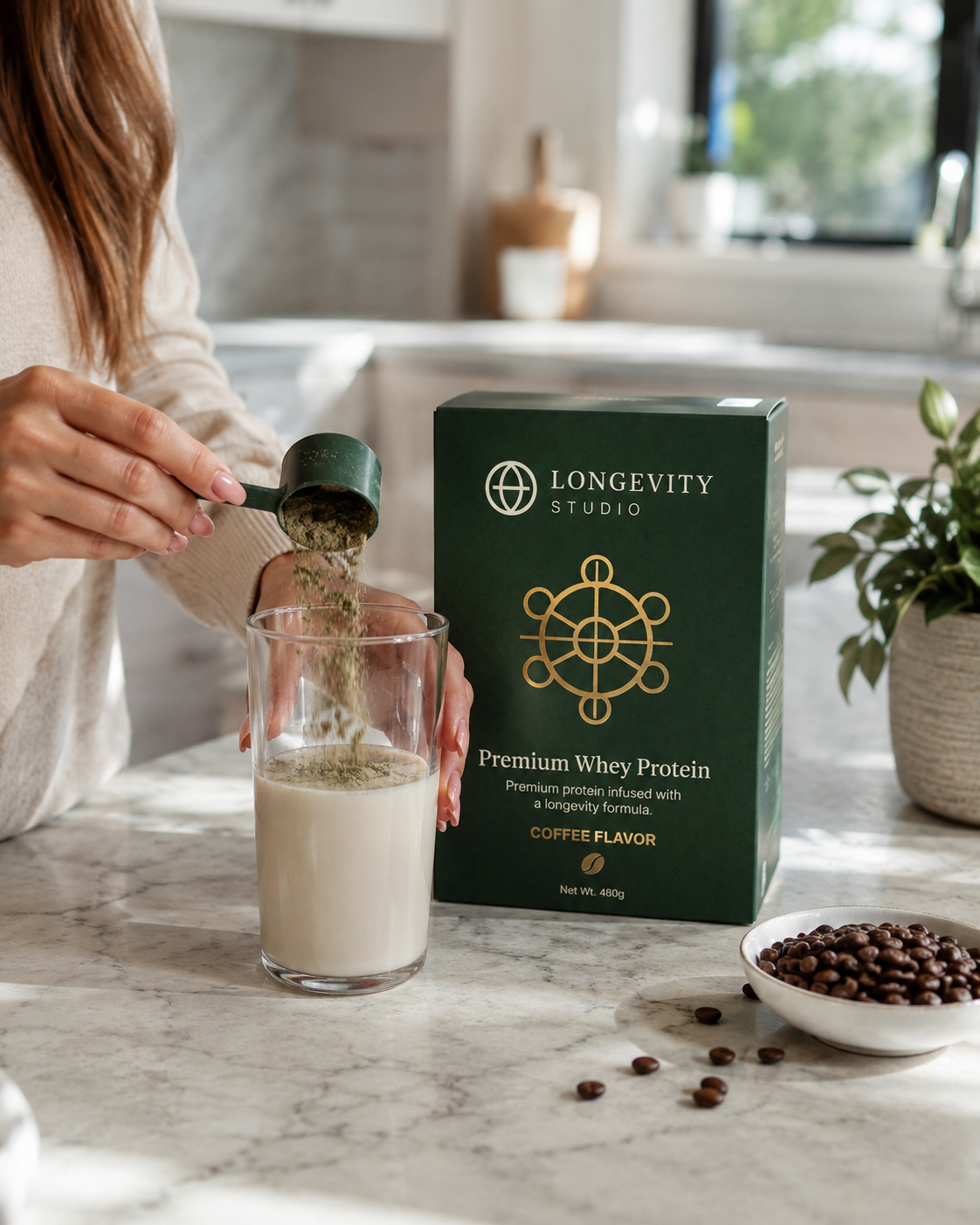 Premium Whey Protein in a real morning routine